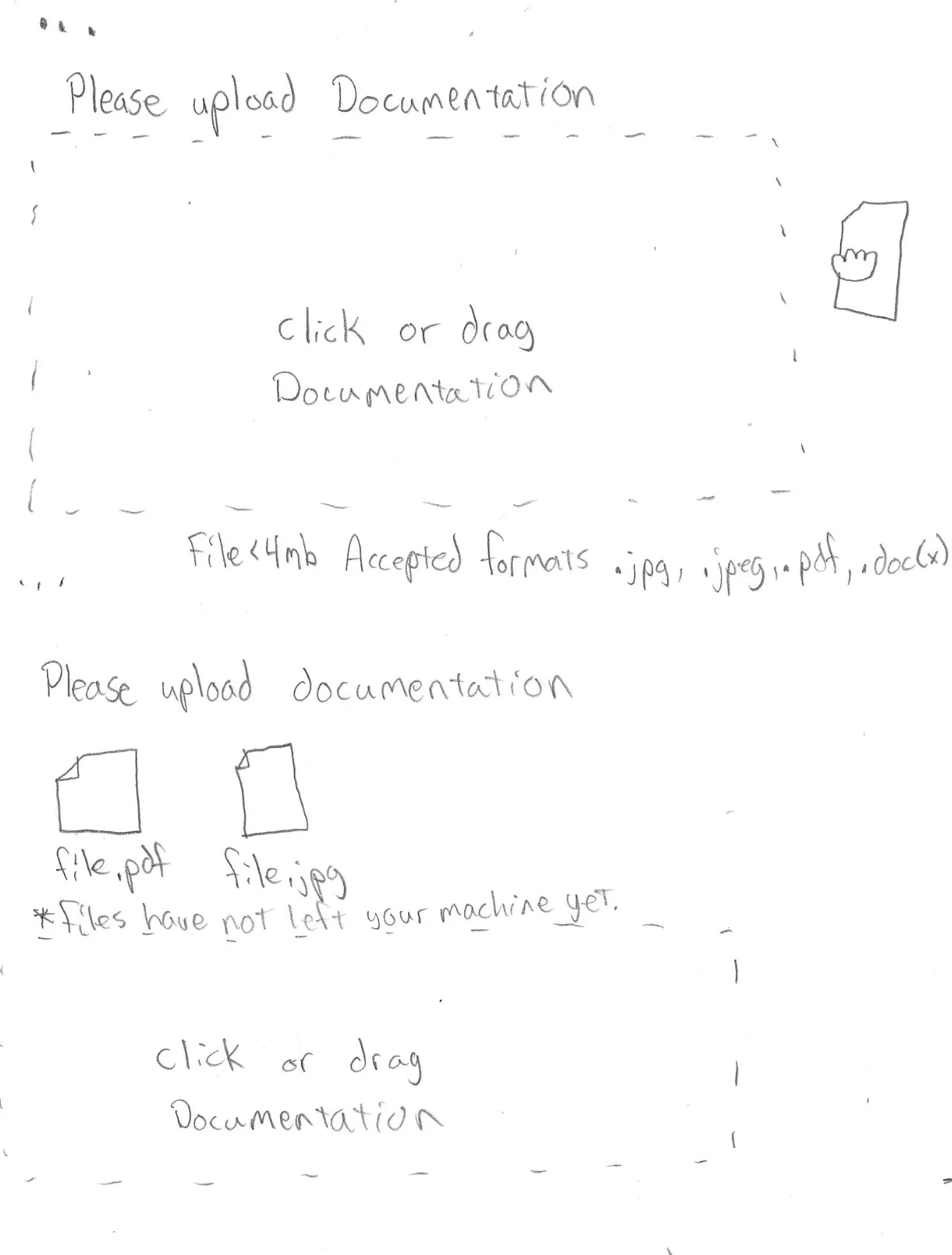 Sketch of file upload notes